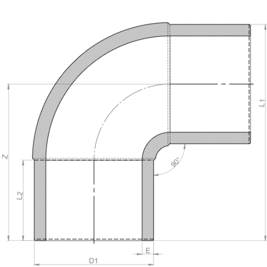 DN 110 DİRSEK 90 °